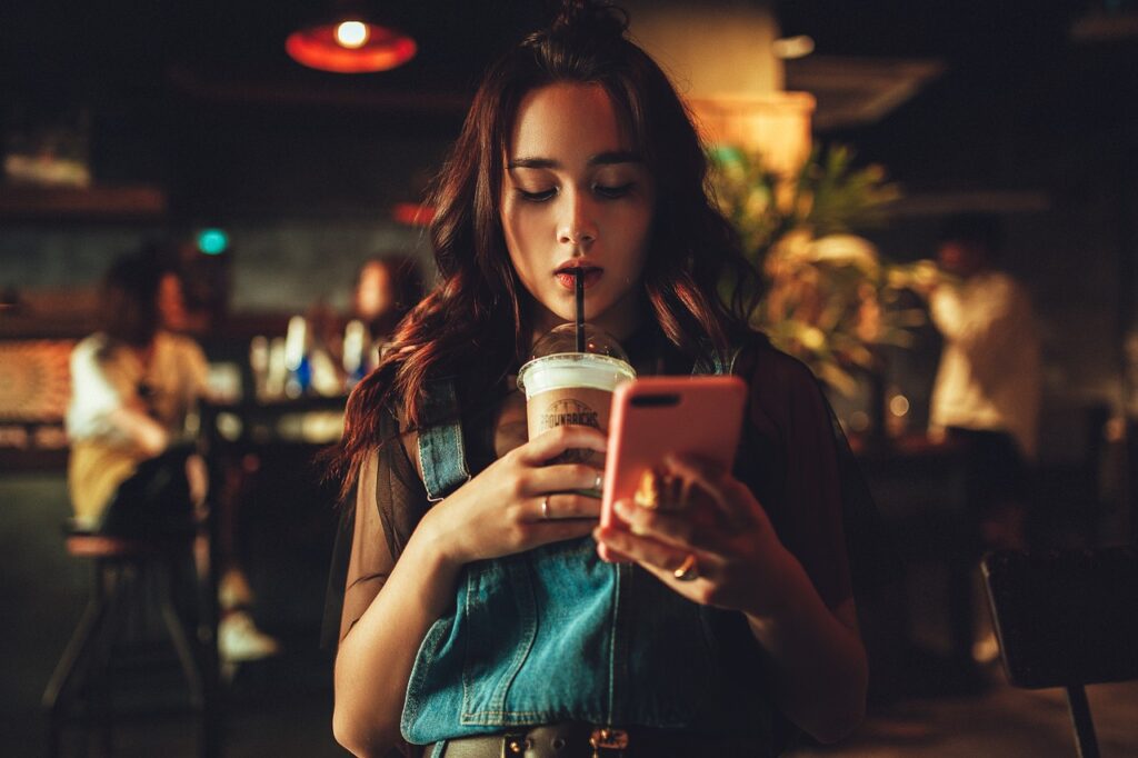 woman, coffee, phone, portrait, lady, bar, street, girl, hair, break time, coffee, coffee, coffee, coffee, phone, phone, phone, phone, phone, bar